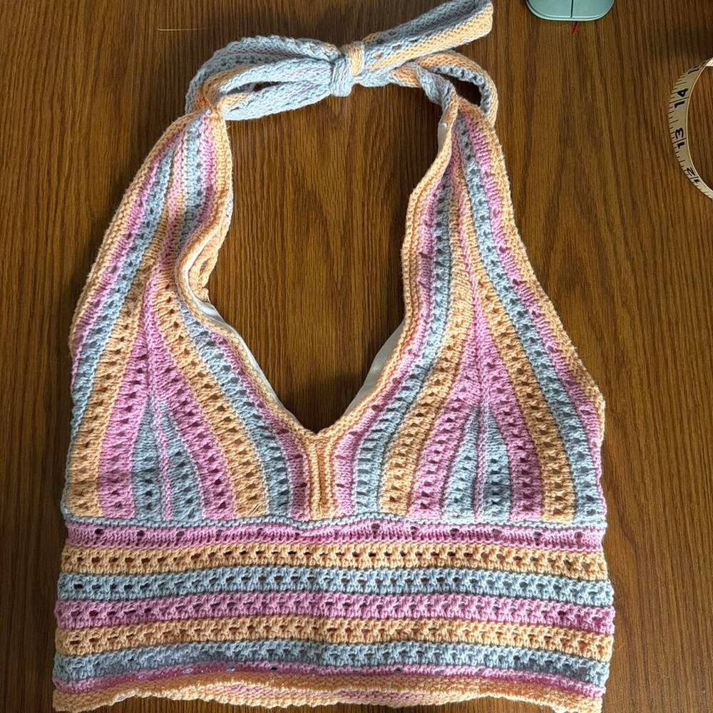 Hollister crochet halter top Size XS